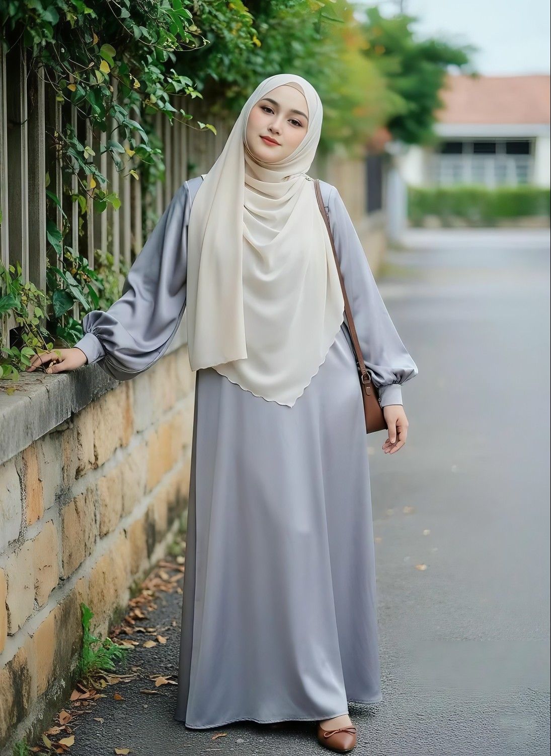 Front Open Abaya - Beige