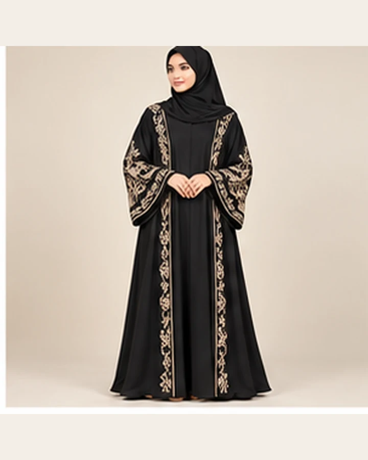 Stone Work Dubai Borka – Black 003