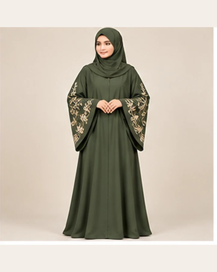 Turkish Belted Abaya – Maroon 054