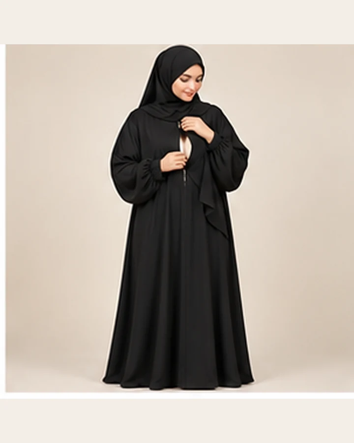 Embroidered Sleeve Abaya – Maroon 055