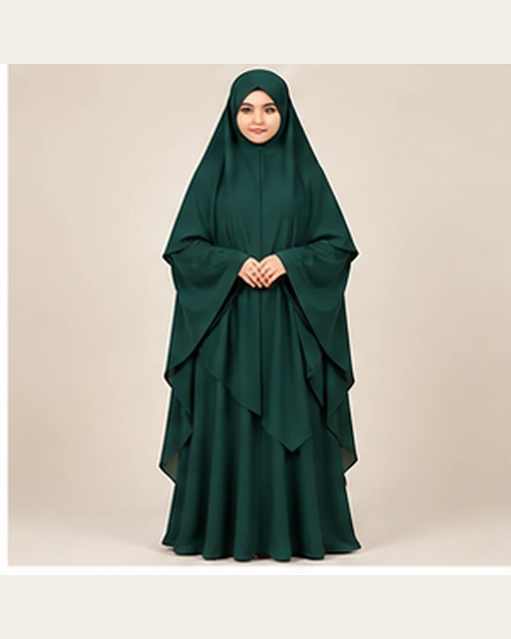 Two Piece Jilbab – Bottle Green 027