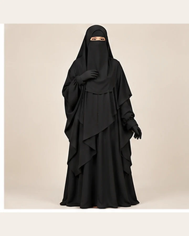 Premium Niqab Set – Maroon 060